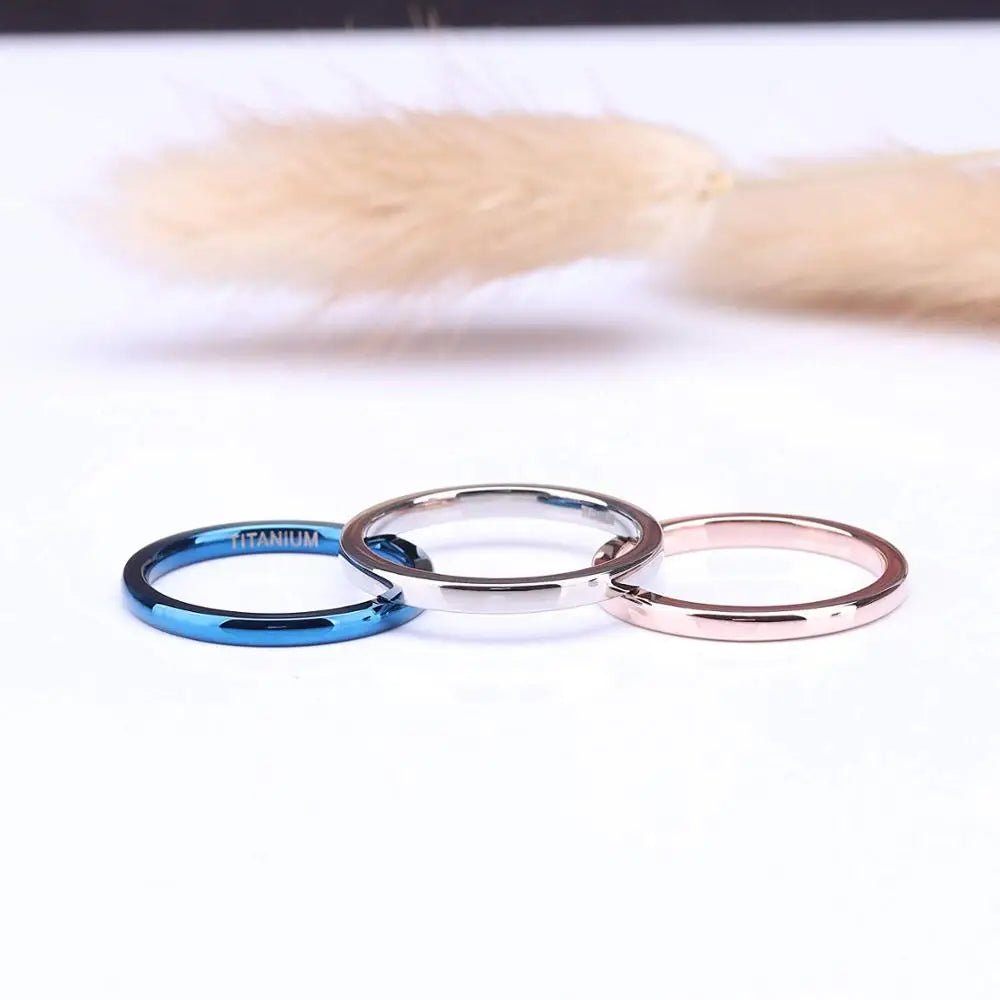 Minimalist Gold Titanium Wedding Band