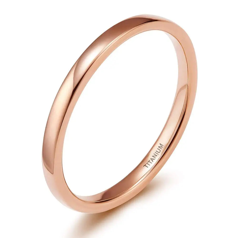 Minimalist Gold Titanium Wedding Band