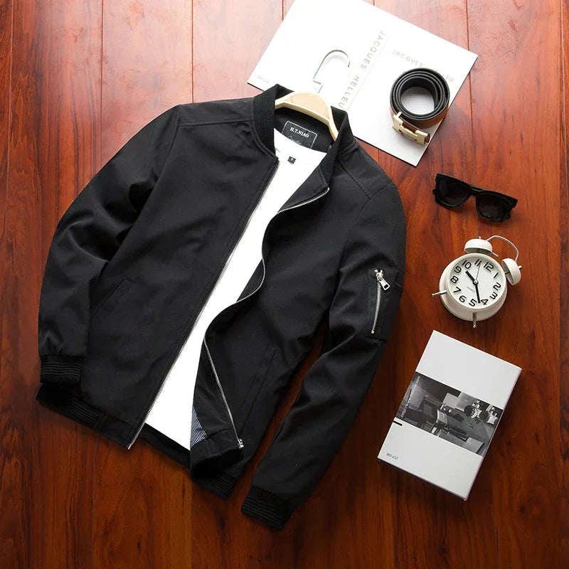 Modern Burgundy Street Style Bomber