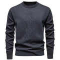 Minimalist Diamond Texture Knit Pullover