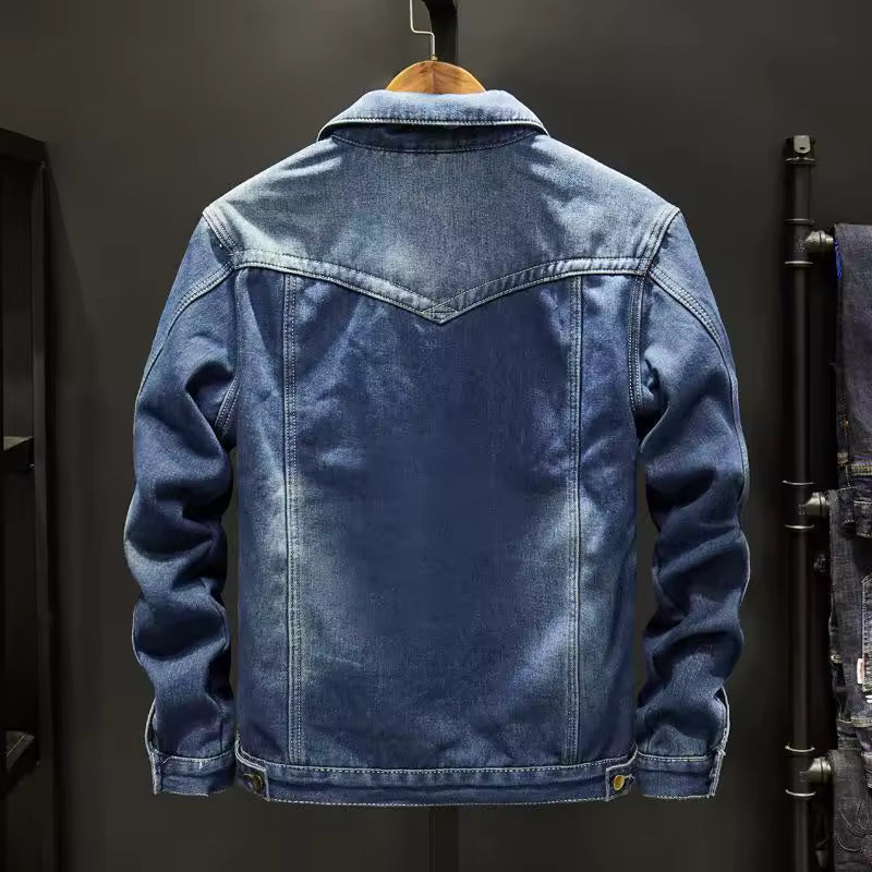 Warm Fleece Lined Blue Jean Jacket
